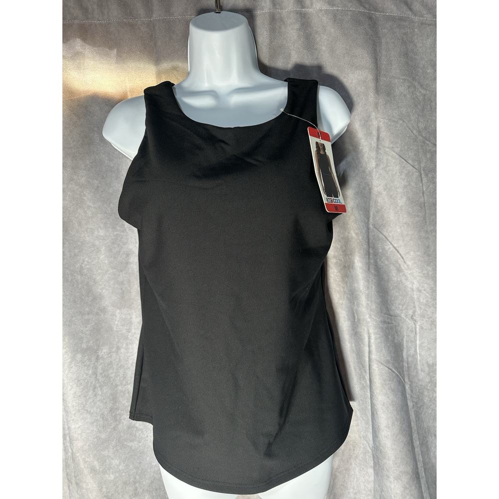 32 DEGREES Black Tank Top Built In Shelf Bra Sleeveless Shirt Sz M Womens